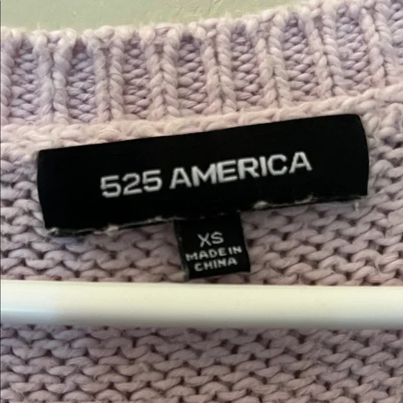 525 America V-Neck Puff Sleeve Sweater - Light Purple - Picture 2 of 2